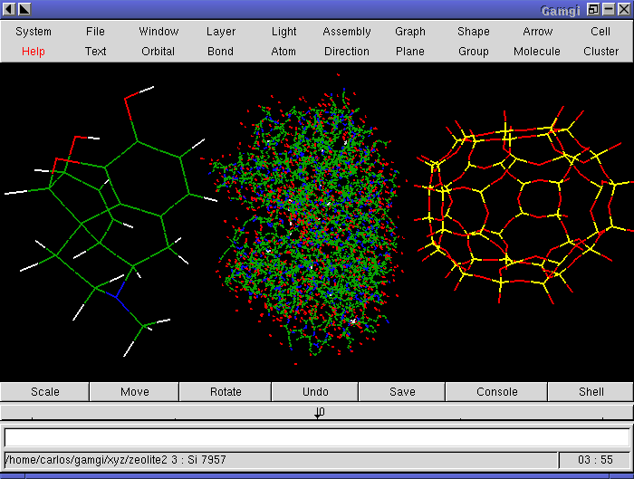 Image showing Morphine, a protein fragment and a zeolite unit