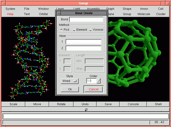 Image showing DNA and C60, with a grey light