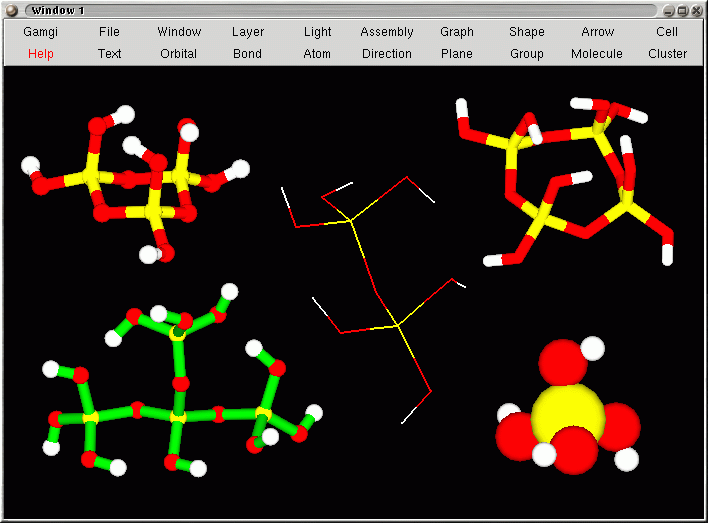 Image showing different styles to represent a molecule