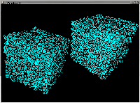 Image showing normal and weighted Voronoi tesselations of 10,000 atoms